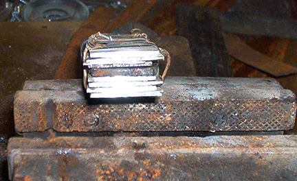 A short stack 15-layer billet with iron core