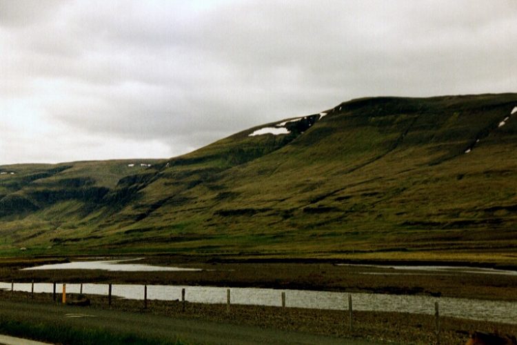 Two views across the narrow valley from Eirik's homestead.