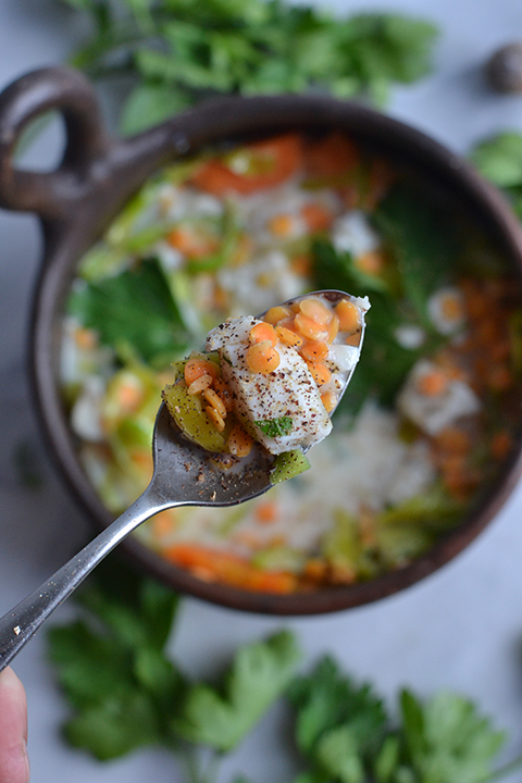 Fish Stew with Leeks and Lentils