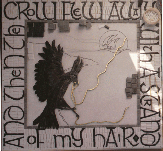 Crow Mosaic Complete With Border