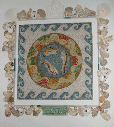 Complete Roman Fish Mosaic