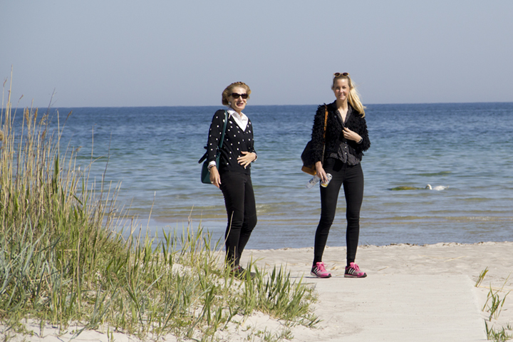 Octavia and Liv at Vitviken, on Gotland’s East Coast, after filming at Tjelver’s Grave.