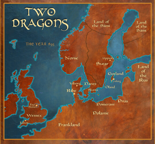 Two Dragons: Map of Scandinavia and England 895