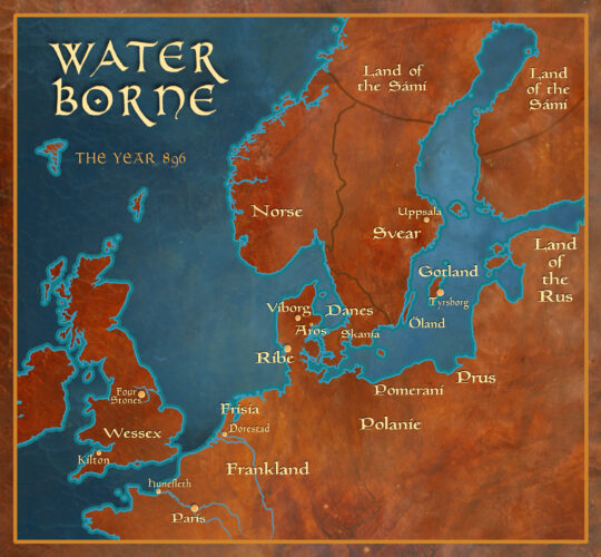 Water Borne: Map of Scandinavia and England 896
