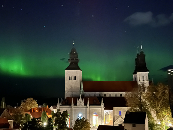 Northern lights over Visby - Photo by Mats Lund Northern lights over Visby - Photo by Mats Lund