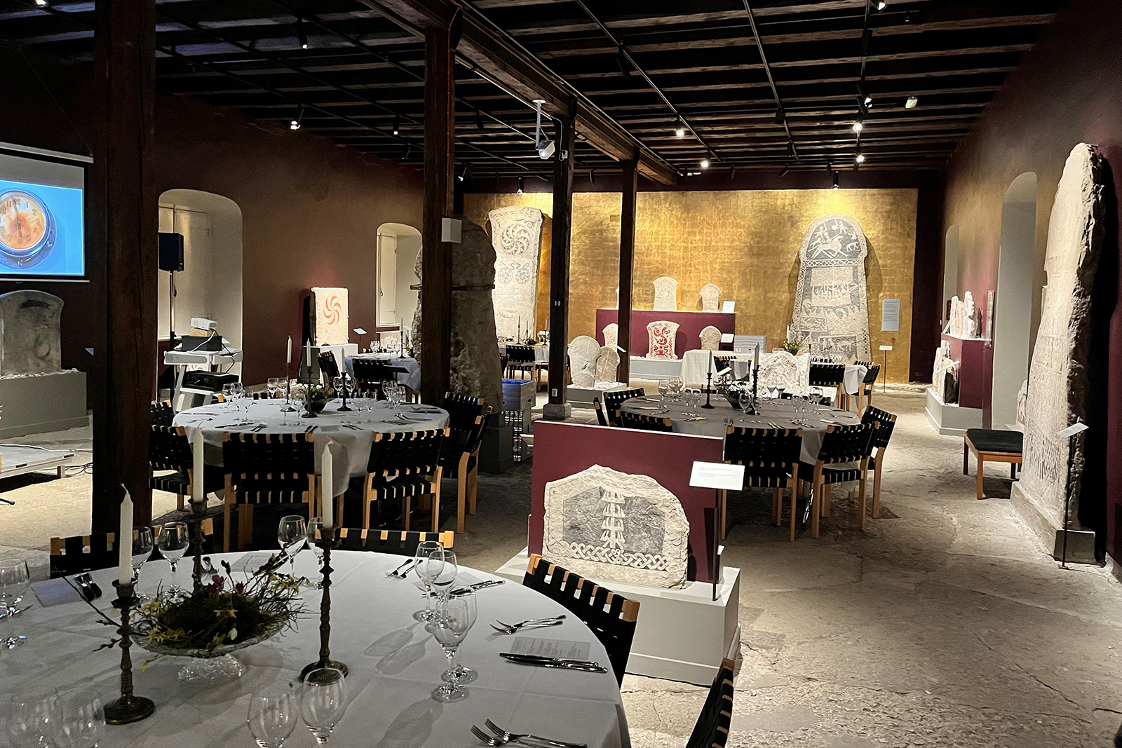 Standing Stone Hall set for dinner - Gotlands Museum Standing Stone Hall set for dinner - Gotlands Museum