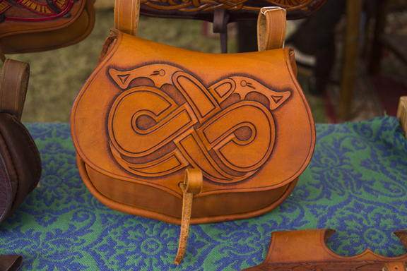 Wide array of leather goods on offer at the Medieval Marketplace Wide array of leather goods on offer at the Medieval Marketplace